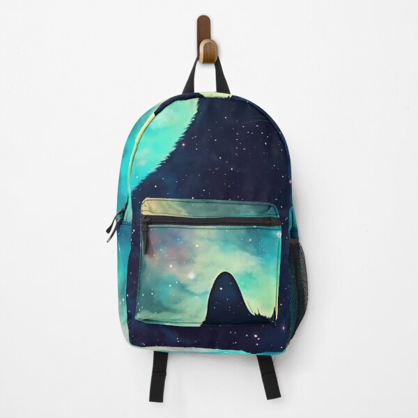 Item preview, Cosmic Black Cat - Stargazing in Blue-Green Nebula designed and sold by SweetWhiskers.