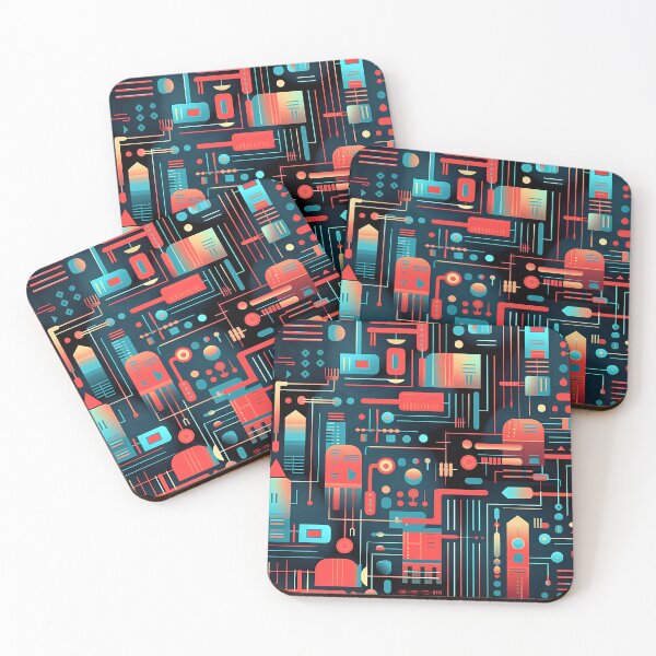 Item preview, Futuristic Techno Circuit Board - Red and Blue Circuitry Design designed and sold by SweetWhiskers.