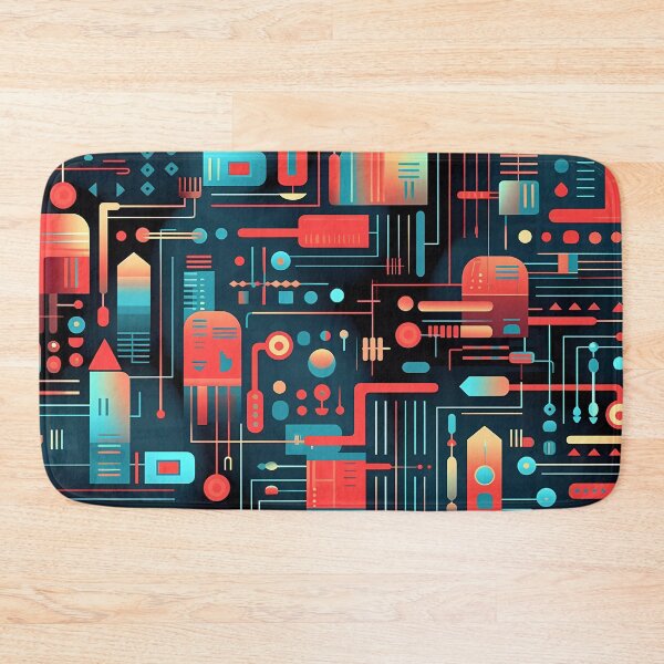 Item preview, Futuristic Techno Circuit Board - Red and Blue Circuitry Design designed and sold by SweetWhiskers.