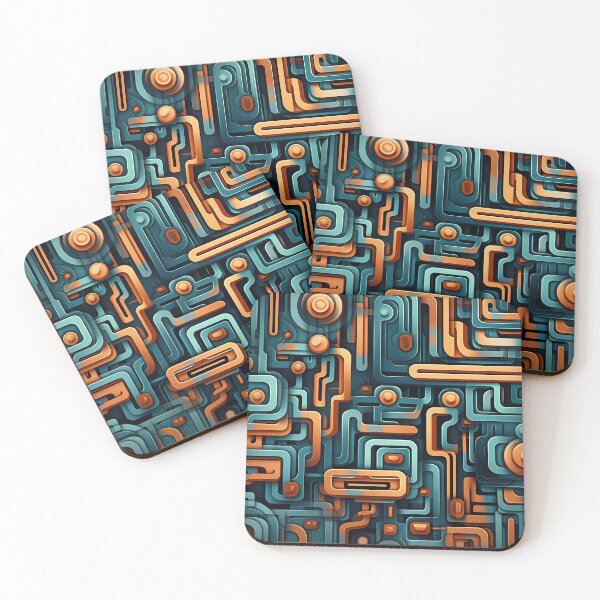 Item preview, Copper and Blue Winding Pipes - Modern and Stylish Design designed and sold by SweetWhiskers.