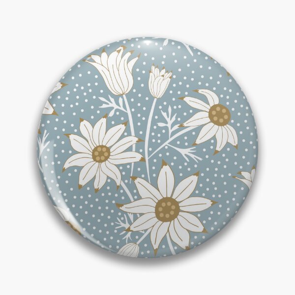 Item preview, Wedding Bridal Boho Flannel Flowers in colors blue and wheat designed and sold by Stephanie J Lewis.