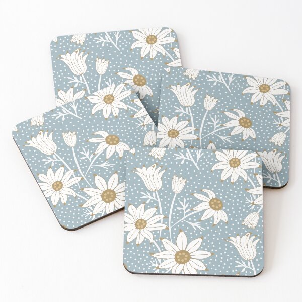 Item preview, Wedding Bridal Boho Flannel Flowers in colors blue and wheat designed and sold by Stephanie J Lewis.