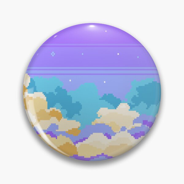 Item preview, Pixel Art Cloudy Skyline  designed and sold by DoodleDazeShop.