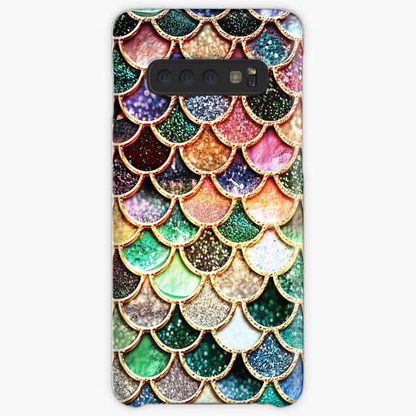 Copper Green Gold and Pink Sparkle Faux Glitter Mermaid Scales Samsung Galaxy Snap Case