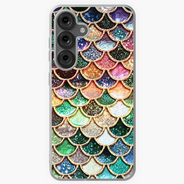 Item preview, Copper Green Gold and Pink Sparkle Faux Glitter Mermaid Scales designed and sold by UtArt.