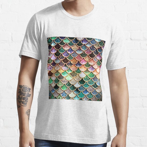 "Copper Green Gold and Pink Sparkle Faux Glitter Mermaid Scales" Tshirt for Sale by UtArt