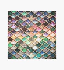 Copper Green Gold and Pink Sparkle Faux Glitter Mermaid Scales Scarf