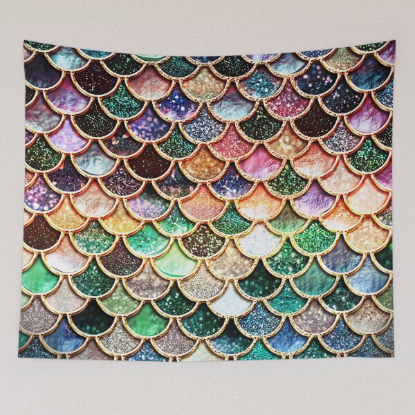 Item preview, Copper Green Gold and Pink Sparkle Faux Glitter Mermaid Scales designed and sold by UtArt.