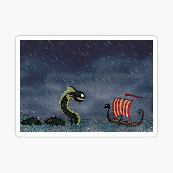 Vikings & Sea Serpent Sticker