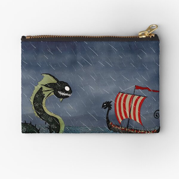 Vikings & Sea Serpent Zipper Pouch