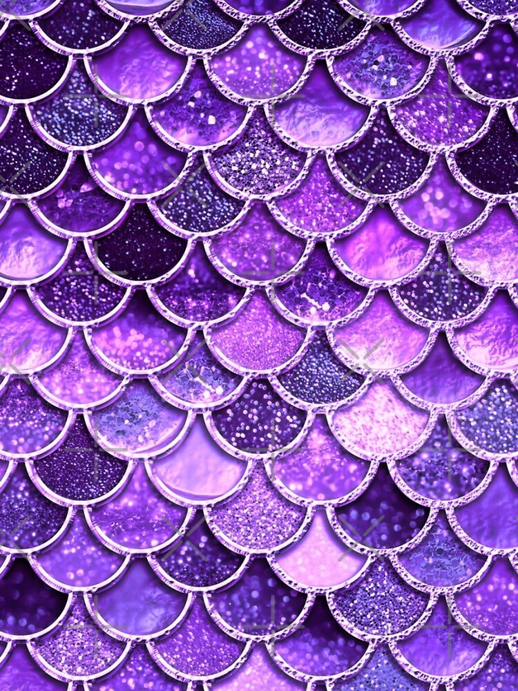 Ultra Violet Sparkle Faux Glitter Mermaid Scales by UtArt