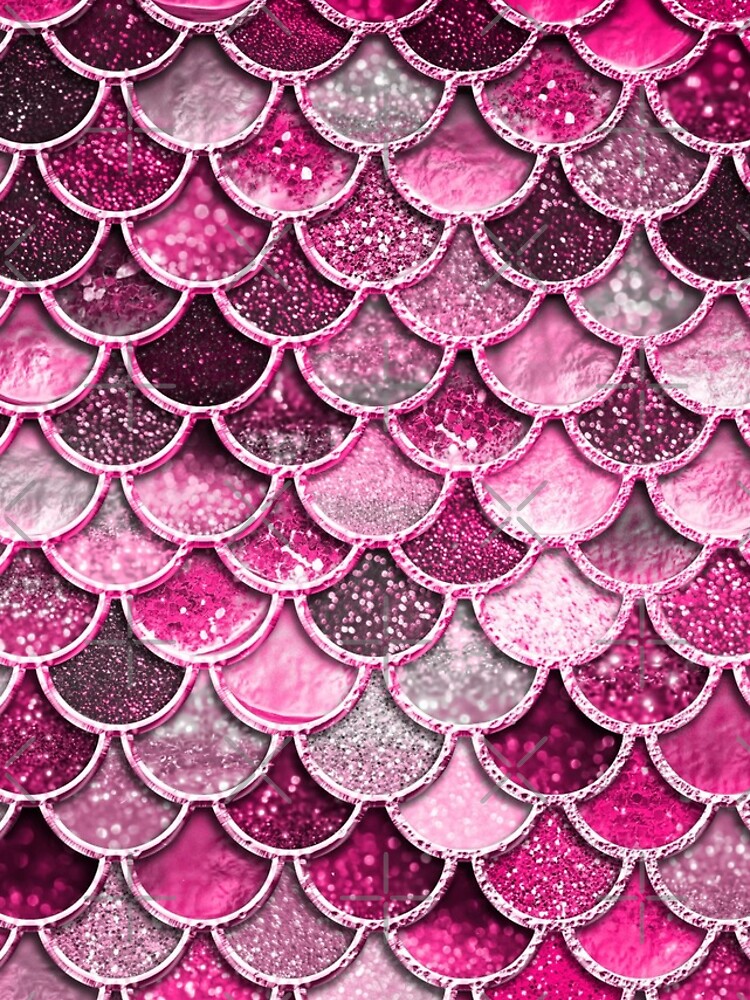 Pink Purple Magenta Sparkle Faux Glitter Mermaid Scales by UtArt