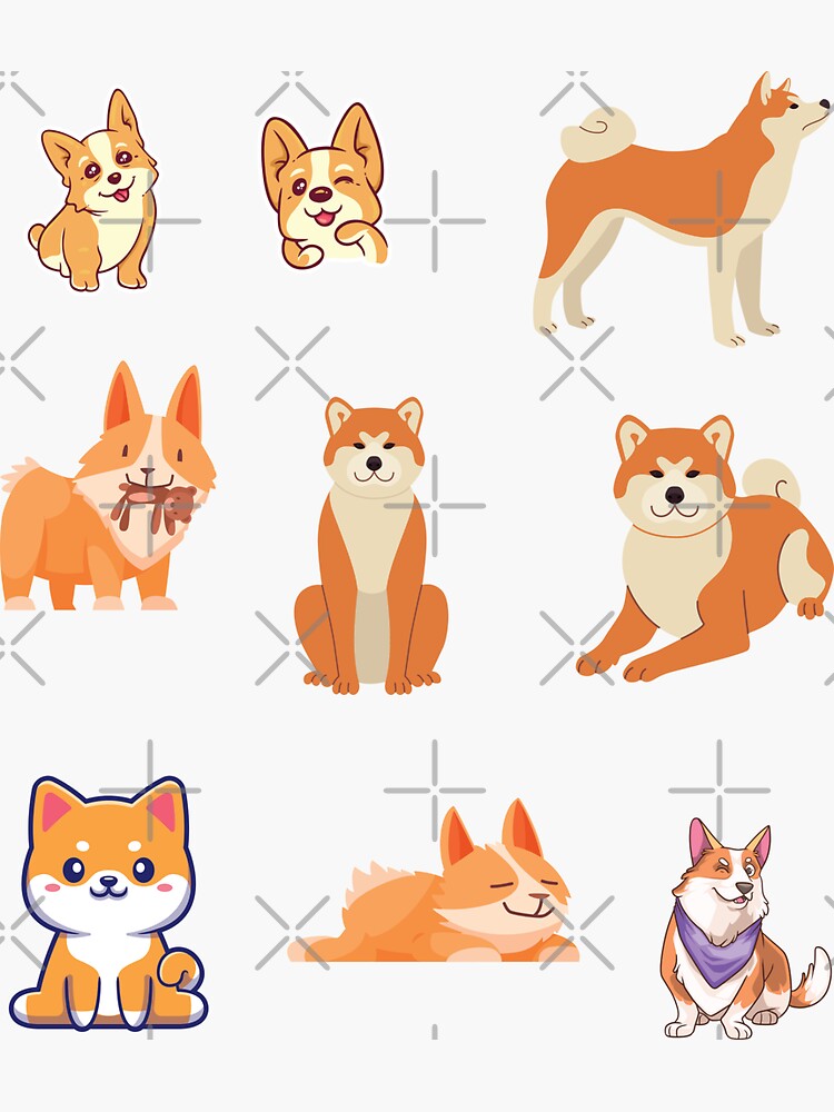 Watercolor cute dogs sticker pack