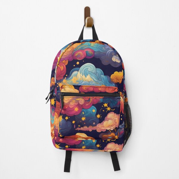 Item preview, Crimson Skies: Red and Blue Clouds Dance in Majestic Mountain Swirls - A Vibrant Nature designed and sold by TileTango.