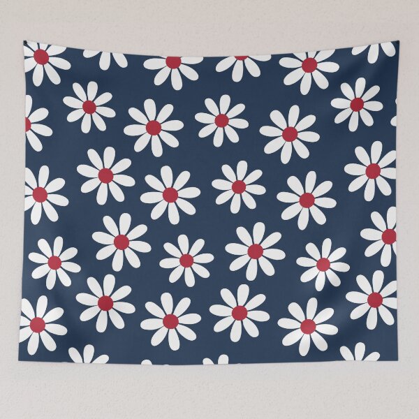 Item preview, American Red White n Blue Daisies Seamless Pattern Print designed and sold by ClaudiaFlores.