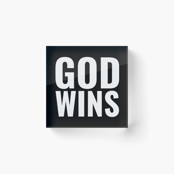Item preview, God Wins motivational quote -white text designed and sold by gobbieshoppe.