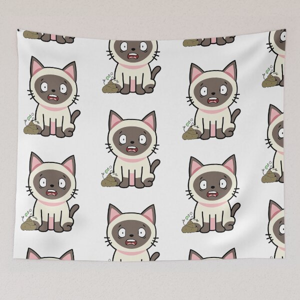 Item preview, Cute siamese cat smells stinky poo designed and sold by Pet Station.