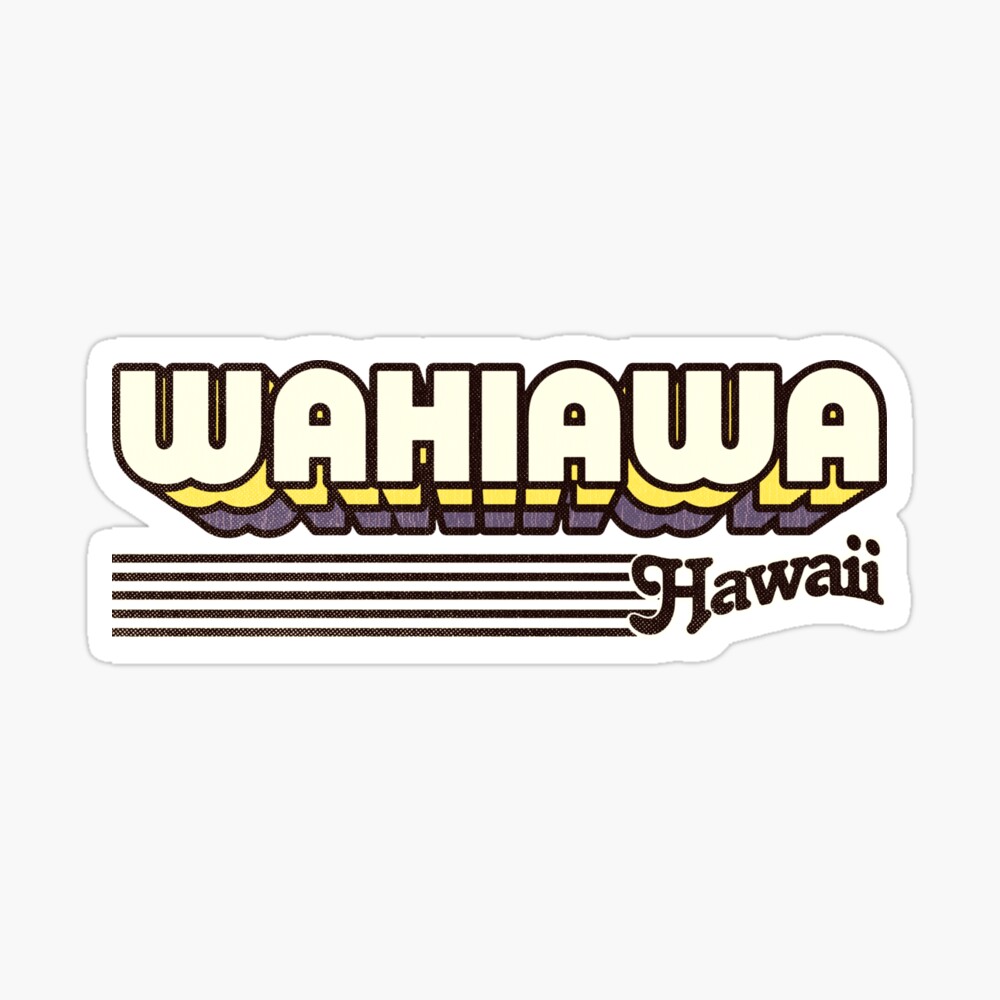Wahiawa, Hawaii | Retro Stripes Sticker