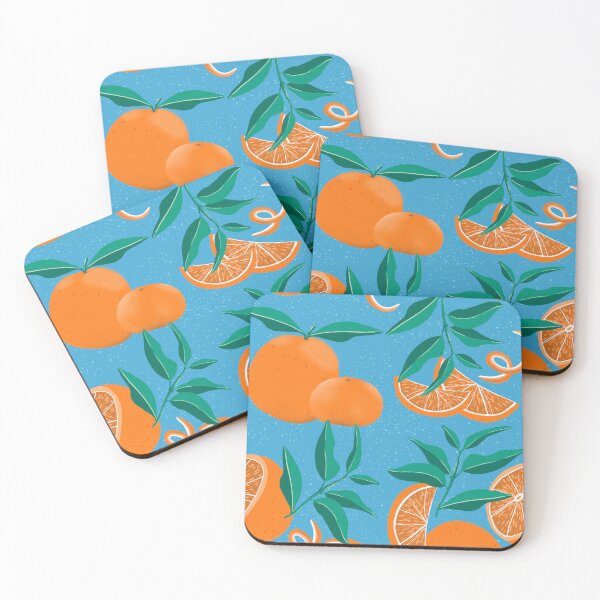 Item preview, Orange citrus summer on blue designed and sold by katerosestudios.