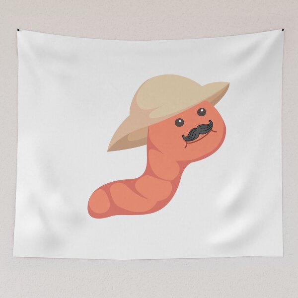 Item preview, Worm with a mustache designed and sold by GamersLands.