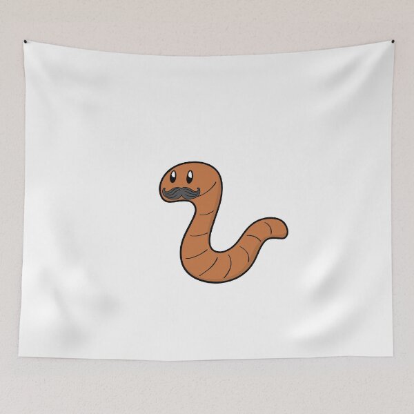 Item preview, Worm with a mustache designed and sold by GamersLands.