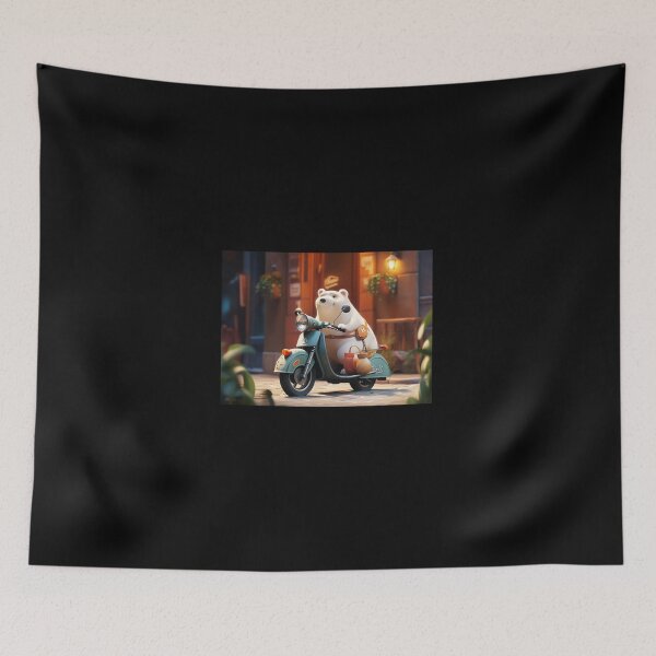 Item preview, Cute Polar Bear Rides a Motorbike designed and sold by Kevin Lou.