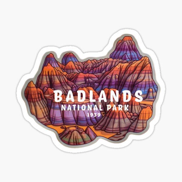 Artikel-Vorschau von Aufkleber des Badlands-Nationalparks, designt und verkauft von WanderTheWildCo.