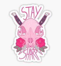 STAY SHARP- Cat Skull Sticker
