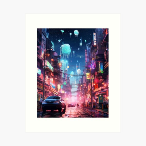 Premium Photo  Cute anime woman looking at the cityscape by night time a  sad moody manga lofi style 3d rendering