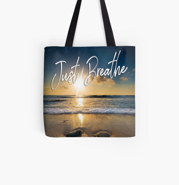 Just Breathe All Over Print Tote Bag