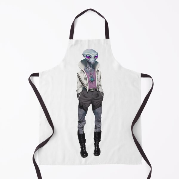 Item preview, Standalone Modern Mint Alien, Magenta Reflective Eyes in a White Ornate Jacket, Pink Shirt, Jewelry and Black Trousers designed and sold by LovelaceVisuals.
