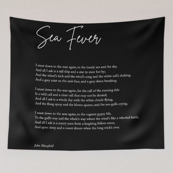 Item preview, Sea Fever - John Masefield Poem - Literary Print 2 - Typography designed and sold by Studio Grafiikka.