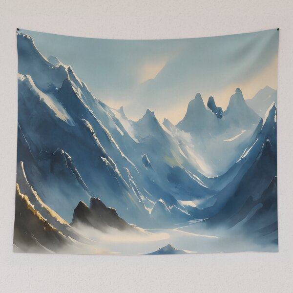 Item preview, Oil Paint Styled Watercolor Glacier Scenery - Chinese Painting designed and sold by joejiing.