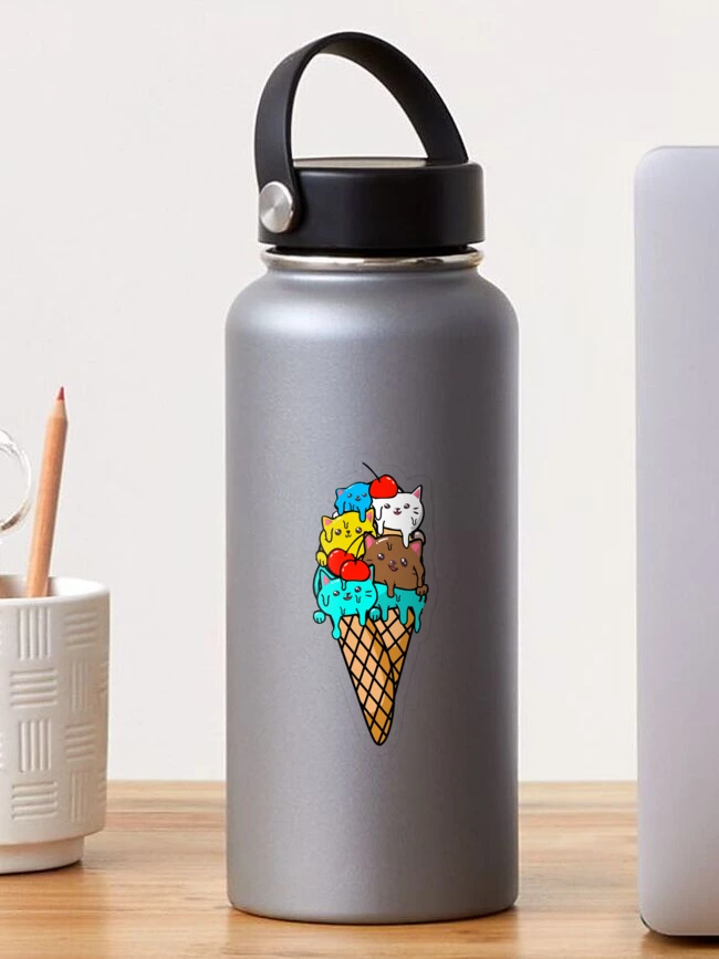 Cute Kittens Ice Cream Just for You Kawaii Thermoses, Stainless Steel Water  Bottle, Sports Lid, Gift for Her, Gift for Mom, Shaker Bottle 