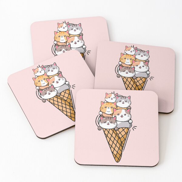 Item preview, Cat Ice Cream Cone Kitten Cute Dessert Art designed and sold by alenaz.