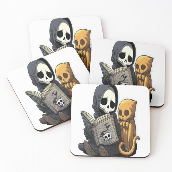Item preview, Grim and Cat Reading Time designed and sold by TurnerLuxury.