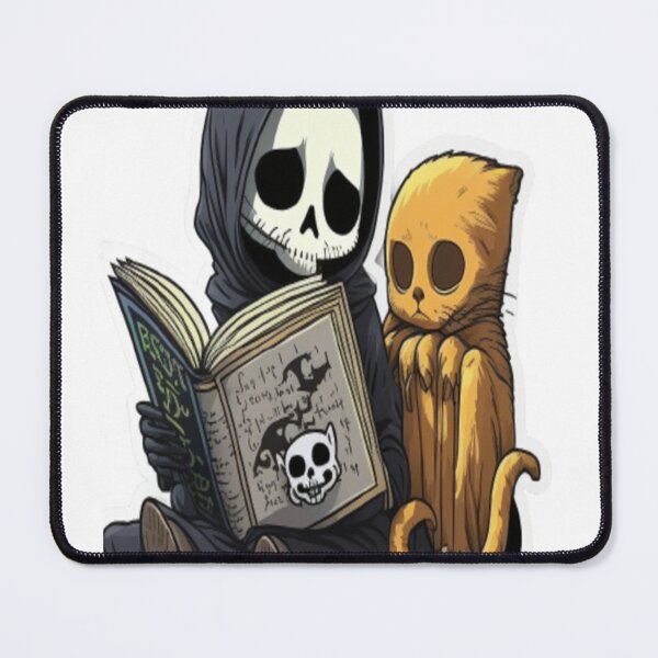 Item preview, Grim and Cat Reading Time designed and sold by TurnerLuxury.