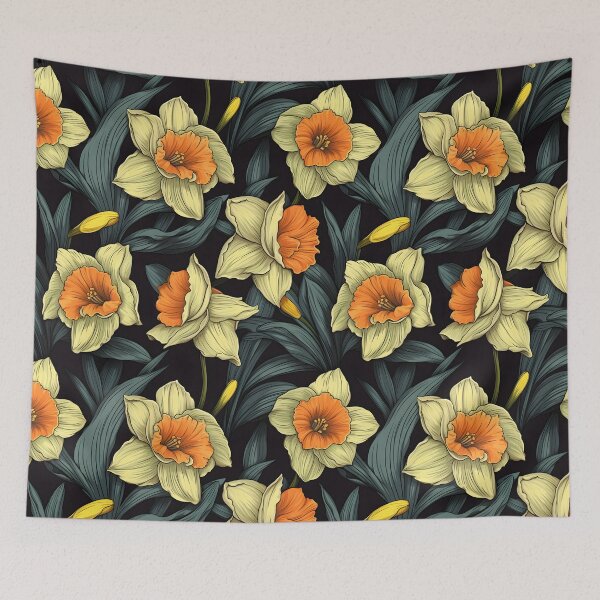 Item preview, Flowers on Black Pattern designed and sold by victorsuarez.