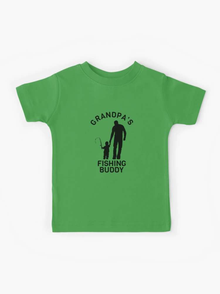 Fishing grandpa gift / Grandpas little fishing buddy fisherman black Kids T -Shirt for Sale by portrait4you