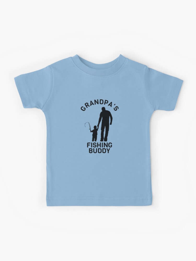 Fishing grandpa gift / Grandpas little fishing buddy fisherman black | Kids  T-Shirt