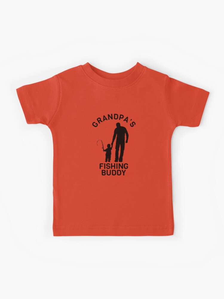 Fishing grandpa gift / Grandpas little fishing buddy fisherman black Kids  T-Shirt for Sale by portrait4you