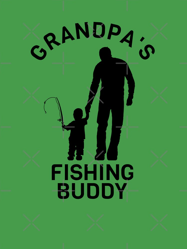 Fishing grandpa gift / Grandpas little fishing buddy fisherman black