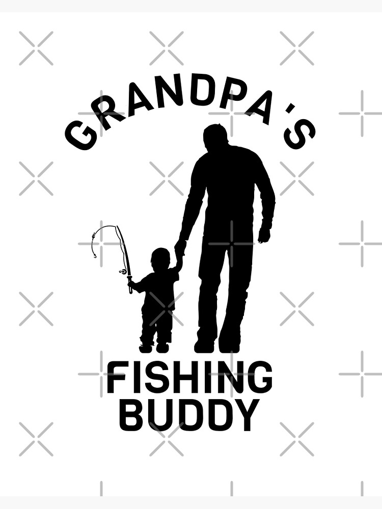 Fishing grandpa gift / Grandpas little fishing buddy fisherman black Art  Board Print for Sale by portrait4you
