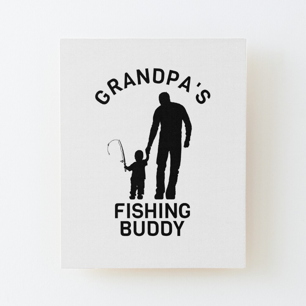  Grandpa's Fishing Buddies Picture Frame Signs By Studio R12, 5 x 11, Gift for Father Dad Grandfather, From Son or Daughter Stepson  or Stepdaughter Grandson or Granddaughter
