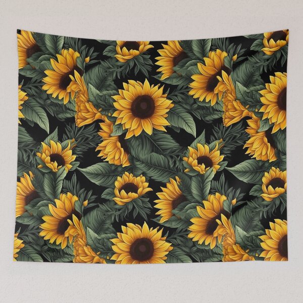 Item preview, Sunflowers on Black Pattern designed and sold by victorsuarez.