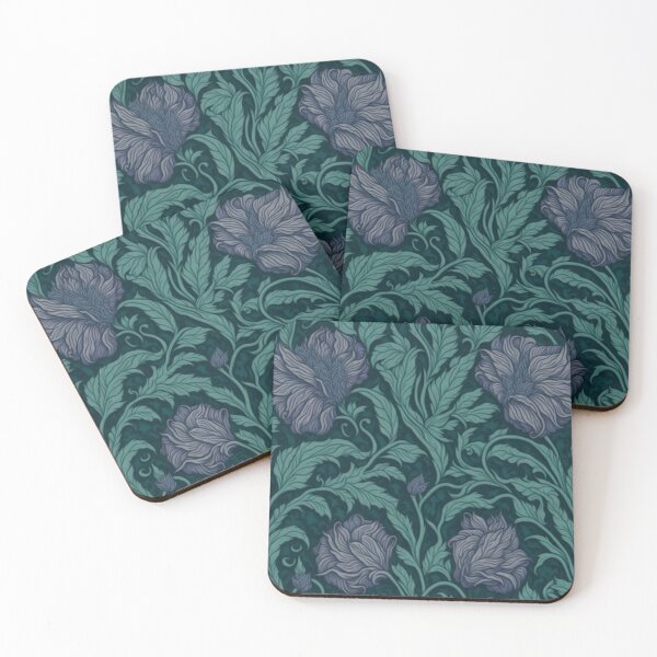 Item preview, Floral Teal Delight Inspired by William Morris Pimpernel  designed and sold by Tamas Das.
