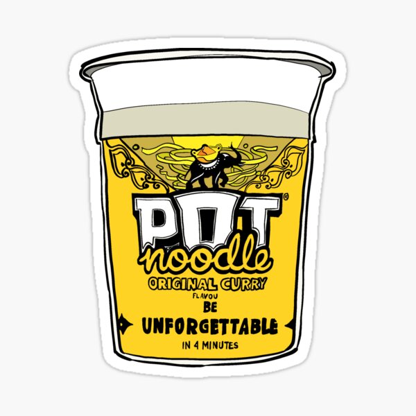 Item preview, Pot Noodle pots of curry. Pot Noodle inspired Tee shirt designed and sold by PhlattPhrogg.