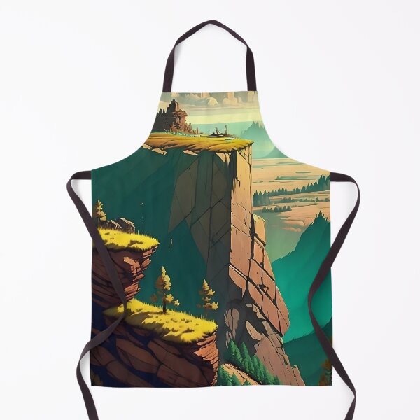 Item preview, A rocky cliffside overlooking a valley in green and gold designed and sold by ArtCounts.