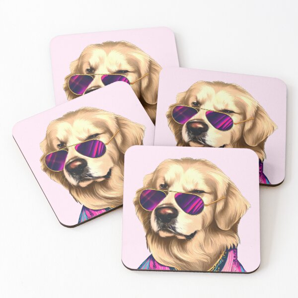 Item preview, Stylish Golden Retriever in Hot Pink Sunglasses designed and sold by pocketart2023.