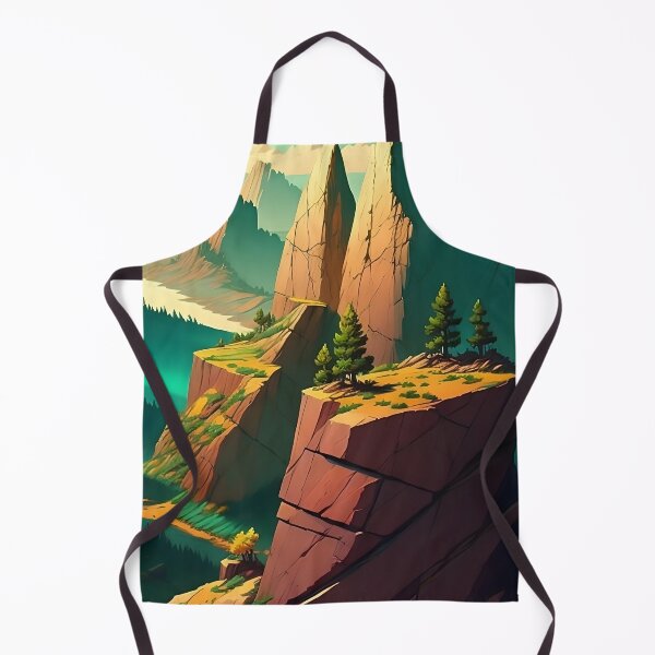 Item preview, A rocky cliffside overlooking a valley in green and gold 2 designed and sold by ArtCounts.